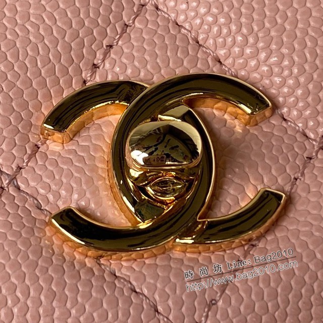 Chanel專櫃新款23s風琴黑金牛皮woc鏈條女包 AP3320 香奈兒經典黑金荔枝皮包包掛飾手袋 djc5210